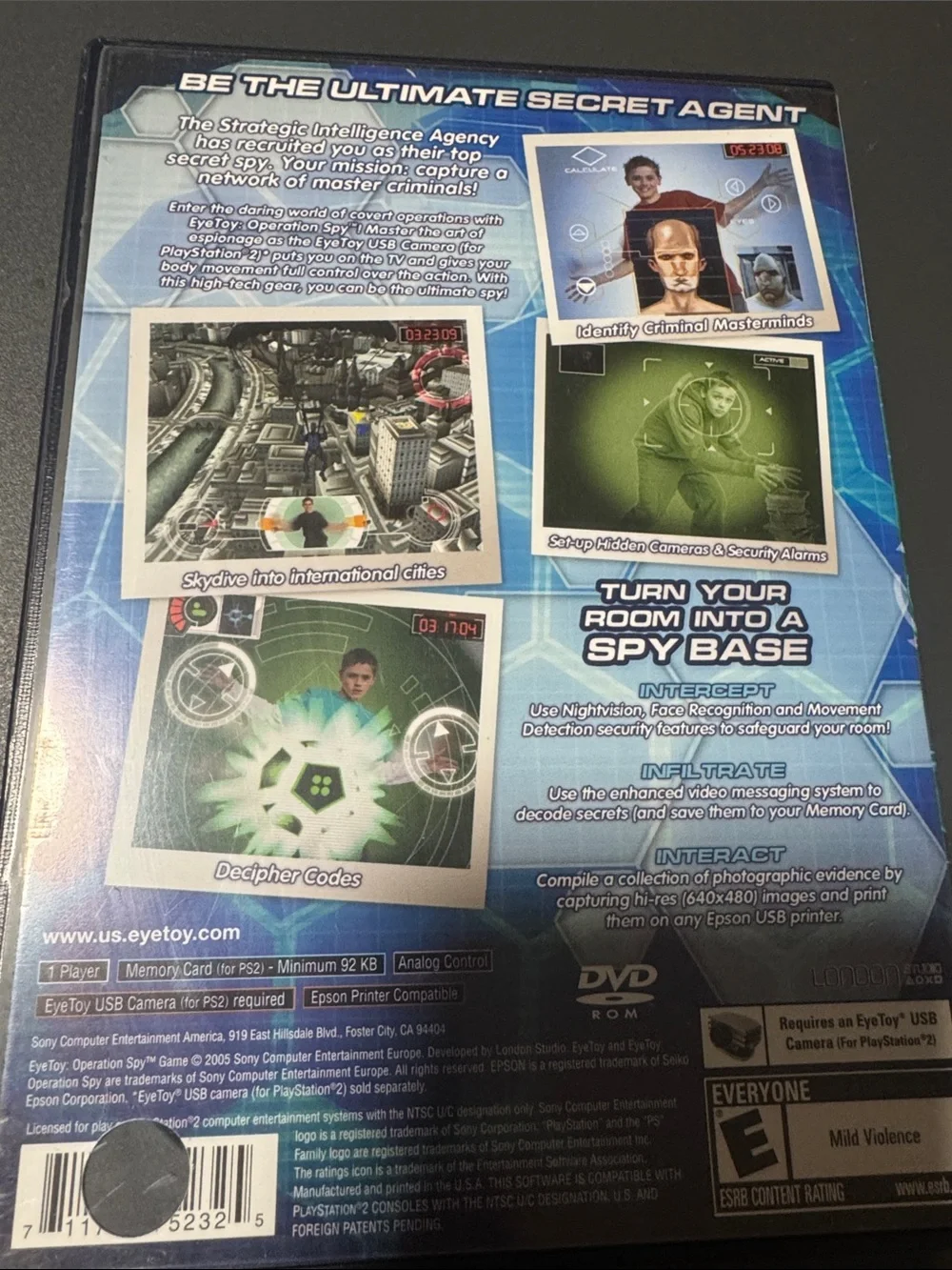 Sony PS2 Eye Toy Operation Spy Video Game